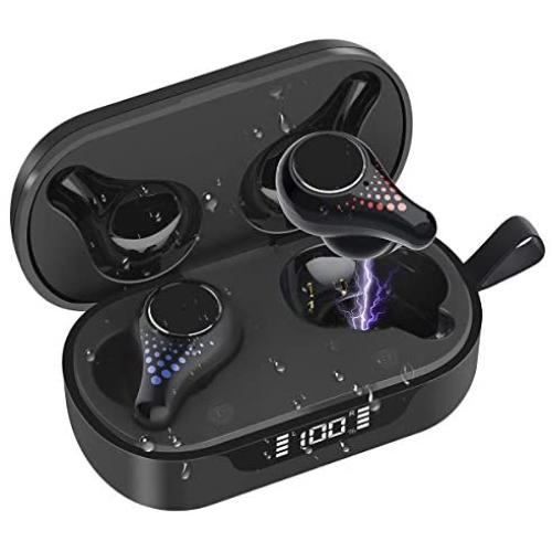 Arsiperd Waterproof Wireless Earbuds, Bluethooth Wireless Headphones with Charging Case Immersive Sounds Touch Control 35H Playtime Sport Mini Earphones Mic LCD Digital Display for iPhone/Android