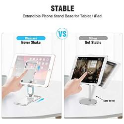 2020 Upgrade Cell Phone Stand, Double Extension Miracase iPad Stand for Desk, Adjustable Desk Phone Holder Compatible with iPhone 11 Xs Xr X 8 Plus SE, All Tablet, White