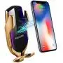 KMI CHOU R2 Wireless Car Charger,Automatic Clamping IR Intelligent Wireless Car Charger Mount - Car Charger Holder 10W Fast Charging for iPhone Xs Max/XR/X/8/8Plus Samsung S10/S9/S8/Note 8（Gold）