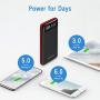 Power Bank 25000mAh Portable Charger, High Capacity Battery Pack Backup External USB Battery Power Pack Battery Charger 3 Output 2 Input with LCD Display Compatible Smartphone, Android Phone, Tablets