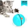 WWVVPET Interactive Cat Toys Ball with LED Light,360 Degree Self Rotating Ball,USB Rechargeable Cat Ball Toy,Stimulate Hunting Instinct Kitten Funny Chaser Roller Pet Toy