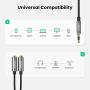 UGREEN Headphone Splitter, 3.5mm Audio Stereo Y Splitter Extension Cable Male to Female Dual Headphone Jack Adapter for Earphone, Headset Compatible with iPhone, Samsung, Tablet, Laptop (Black)