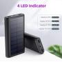 Solar Charger 26800mAh Portable Solar Power Bank with 4 LEDs and 2 USB Output Ports External Battery Pack for Outdoor Camping for Smartphone, Andriod Phone and Teblet