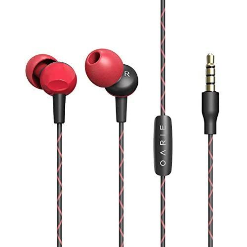 Earphones,OARIE in-Ear Headphones Stereo Earbuds with Microphone for iPhone, iPod, iPad, Samsung (Red)