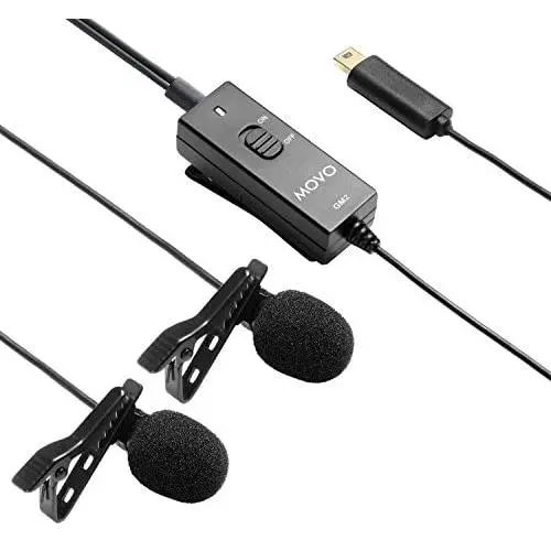 Movo GM2 Dual-Capsule Battery Powered Lavalier Lapel Clip-on Omnidirectional Condenser Microphone for GoPro HERO3, HERO3+ and HERO4 Black, White and Silver Editions Movo GM2 Dual-Capsule Battery Powered Lavalier Lapel Clip-on Omnidirectional Condenser Microphone for GoPro HERO3, HERO3+ and HERO4 Black, White and Silver Editions