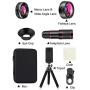 MACTREM Phone Camera Lens Phone Lens Kit 9 in 1, 20X Telephoto Lens, 205° Fisheye Lens, 0.5X Wide Angle Lens & 25X Macro Lens(Screwed Together), Compatible with iPhone 8 7 6 6s Plus X XS XR Samsung
