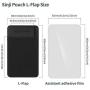 Sinjimoru Business Card Holder for Back of Phone, Reusable iPhone Stick on Wallet, Credit Card Holder for Smartphone. Sinji Pouch L-Flap, Black
