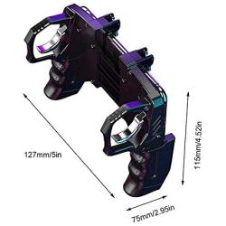 Houozon Phone Controller, 4-Finger Link Gamepad Quick Shooting Button Mobile Game with Cooling Fan, for iOS Android Electronic Accessories