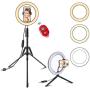 Selfie Ring Light with Tripod Stand and Cell Phone Holder for Live Stream/Tiktok, SPRITREE 10.2" Dimmable LED Camera Ringlight for Makeup/YouTube, Compatible with iPhone & Android