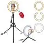 Selfie Ring Light with Tripod Stand and Cell Phone Holder for Live Stream/Tiktok, SPRITREE 10.2" Dimmable LED Camera Ringlight for Makeup/YouTube, Compatible with iPhone & Android