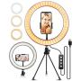 10.2" Selfie Ring Light with Tripod Stand, ELEGIANT Ring Light with Cell Phone Holder 3 Light Modes & 11 Brightness Level and 160 Bulbs for YouTube Video Live Stream Makeup Photography