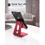 Adjustable Cell Phone Stand, Lamicall Phone Stand : [Update Version] Cradle, Dock, Holder Compatible with iPhone Xs XR 8 X 7 6 6s Plus SE 5 5s 5c Charging, Accessories Desk, Android Smartphone - Red