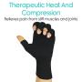 Vive Rheumatoid Arthritis Gloves - Men and Women Fingerless Compression Wrap for Hand Pain and Osteoarthritis - Black Hand Wrap for Arthritic Joint Symptom Relief - Open Finger Fit