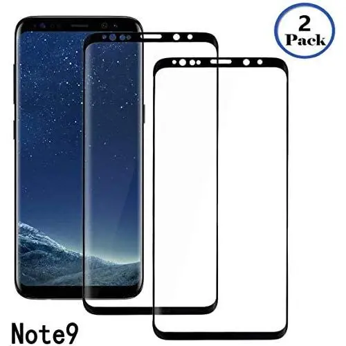 Screen Protector for Samsung Galaxy Note 9, [2 Pack] [9H Hardness] [Full Screen Coverage] [Bubble-Free][Case Friendly] Tempered Glass Galaxy Note9 Screen Protector