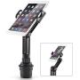Cup Mount Holder iKross 2-in-1 Tablet and Smartphone Adjustable Swing Cradle with Extended Cup Car Mount Holder Kit for Apple iPad iPhone Samsung Asus Tablet Smartphone - Black