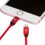 vCharged Red 12 FT Longest Lightning Cable | MFi Certified | Nylon Braided Compatible with New iPhone, AirPods & iPad