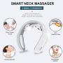 Neck Massager, Intelligent Portable Neck Massager with Heat, Cordless Smart Pulse Neck Massage, 3 Modes 15 Intensity Electric Neck Massage for Gift Women Men Home Office-White