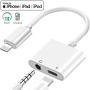 Headphone Jack Adapter for iPhone X Adapter Charge and Headphone Earphone Adaptor for iPhone 11 Pro Max/11 Pro/11/Xs/Xs Max/XR/8/8 Plus/7/7 Plus Adapter Dongle [Audio &Charger] Support All iOS-White