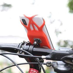 Enrilior GUB P8 Bicycle Silicone Mobile Phone Holder Cellphone Bracket Support for Motorcycle(Red)