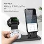 Conido 3 in 1 Charging Station for Apple Products, Stand for Apple Watch Series 5/4/3/2/1, AirPods Pro/2/1 Charging Dock, Charger Station for iPhone SE New/11Pro Max/XS Max/XR/8 Plus/7 Plus/6S Plus