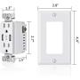 NUOZHI USB Outlet,15A Duplex Receptacle with Dual USB ports (5V/4.2A), Compatible with iPhone XS/MAX/XR/X/8, Samsung Galaxy S9/S8/S7, LG, HTC & other Smartphones, ETL Listed, White 6 Pack