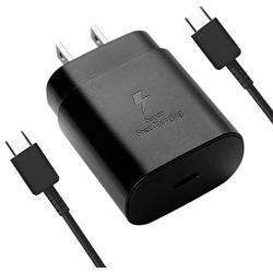 USB C Super Fast Charging PD 25W Wall Charger for Samsung Galaxy Note 20 Ultra Note10 / 10+ / S20 Ultra / S20 plus / S20 5G and S10 Lite / Note 10 Lite / 2018 iPad Pro 11/12.9 Type C to Type C Cable