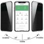 iPhone 11 Pro Max Case, ZHIKE Anti-Peep Magnetic Adsorption Case Front and Back Tempered Glass Full Screen Coverage One-Piece Design Flip Privacy Cover (Anti Spy-Clear Black)