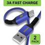 BrexLink USB C Cable Samsung Galaxy S8 Charger, USB C to USB A Charger (6.6ft/2 Pack), Nylon Braided Fast Charging Cord for Samsung Galaxy S10 S9 S8 Note 9, Pixel, LG V30 G6, Nintendo Switch (Blue)