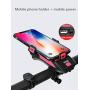 Miwaimao Bike Light Front Set Multifunction 4 in 1, USB Rechargeable Bicycle LED Headlight, Can be Used as Bicycle Headlight, Mobile Phone Holder, Bicycle Bell, Mobile Power (4000 mAh)