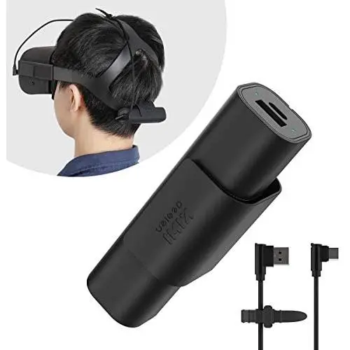 KIWI design Battery Pack for Oculus Quest VR Headset, 5000 mAh VR Power Bank Portable Charger with USB-C Charging Cable for Oculus Quest Accessories (Black) KIWI design Battery Pack for Oculus Quest VR Headset, 5000 mAh VR Power Bank Portable Charger with USB-C Charging Cable for Oculus Quest Accessories (Black)