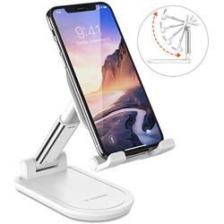 TORRAS Foldable Cell Phone Stand for Desk [Portable Version], Adjustable Phone Holder for Desktop, Phone Dock Cradle Compatible for iPhone 11 Pro Max Xr X, Samsung Galaxy S20+ Ultra Note10, iPad Mini