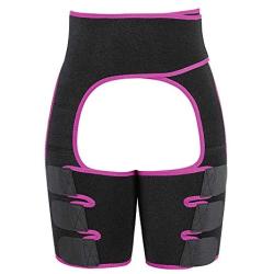 JOHN.QIU High Waist and Thigh Trimmer for Women- Body Shaper Band Exercise Adjustable Sweat Belt Hip Lifter Trimmer Sport Girdle Belt