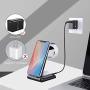 ZHIKE Wireless Charger, 3 in 1 Qi-Certified 10W Fast Charging Stand Compatible with iPhone SE 2020/11 Series/XS Max/XR/XS/8 Plus, Samsung S20/S20+,Airpods,Galaxy Watches and Buds(Not for Apple Watch)