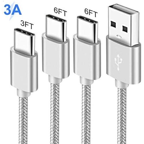 3A Charger Cable Cord for Samsung Galaxy A50 A20 Note 10 S20 Plus Ultra S11E 10e 10 S10 S10E 20,Note10,A70 A80 A20E A40 A90 A51 A71,Tab A 10.5,USB C Charging Fast Charge,Phone Power Wire 3FT 6FT 6FT