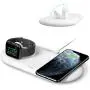 PZOZ 2 in 1 10W Wireless Charger Station Dock with Apple Watch Charging Stand for Series 5/4/3/2, Compatible for iPhone AirPods Pro Accessories Office Travel (Not Included Apple Watch Charger) (White)