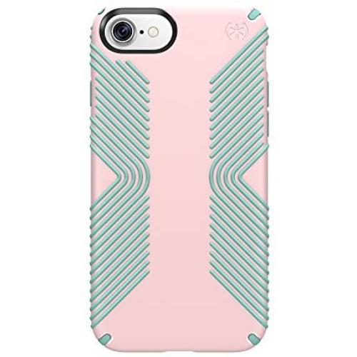 Speck Products 88738-6371 Presidio Grip Cell Phone Case for iPhone 7 - Quartz Pink/Aloe Green