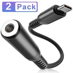 USB C to 3.5mm Adapter (2 Pack),Type C Male to 3.5mm Female Headphone Jack Audio Converter,Aux Cable Cord for Samsung Galaxy S20 Ultra S20+ Plus 20 Note 10 10+ A90 5G,Google Pixel 4 3 2 XL,iPad Pro 11