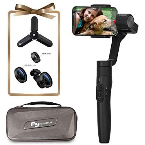 FeiyuTech Vimble 2 (Black Edition) Extendable Handheld Stabilizer Gimbal with Object Tracking, Dynamic Time-Lapse for iPhone X 8 7 Plus, Samsung, Huawei, for Selfies and Live Show, w/Phone Camera Len