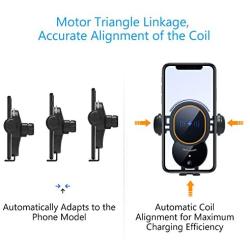 [Upgraded]Wireless Car Charger Mount-Triangle Linkage Automatic Clamping 10W Qi Fast Charging Air Vent Phone Holder,Infrared Sensing Compatible with iPhone 11 Pro Max Xs XR X 8,Samsung S10 S9 Note 10