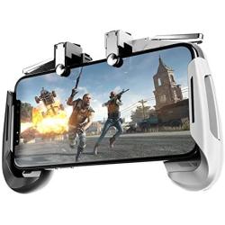 Newseego Mobile Game Controllers,[Upgrade Version] Sensitive Shoot Aim Multiple Color Combinations Gaming Grip with Gaming Trigger for Knives Out/Rules of Survival for Android & iOS-Black+White