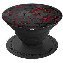 Cool Red and Black Cell Phone Button Holder Pop Out Knob PopSockets Grip and Stand for Phones and Tablets