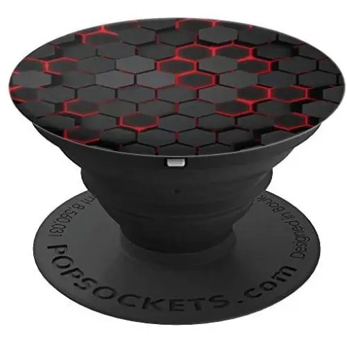 Cool Red and Black Cell Phone Button Holder Pop Out Knob PopSockets Grip and Stand for Phones and Tablets Cool Red and Black Cell Phone Button Holder Pop Out Knob PopSockets Grip and Stand for Phones and Tablets