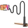 BILLKAQ Gooseneck Cell Phone Holder, 110cm Long Arms Phone Stand 360 Flexible Clamp Lazy Bracket Mount Compatible with Phone 11 Pro Xs Max XR SE 8 Plus and Other 3.5"~6.5" Devices (Black)