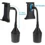 Sunjoyco Car Cup Holder Mount for Phone Tablet, 2-in-1 Car Cradles Adjustable Gooseneck Holder Compatible with Apple iPhone iPad Pro Air Mini, Samsung Galaxy Tab, All Smartphones & 7"-11" Tablets