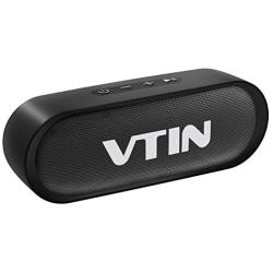 VTIN R4 Bluetooth Speaker V5.0, Portable Bluetooth Speaker with 24H Playtime, Crystal Clear Stereo Sound, 10W Powerful Waterproof Speaker, Built-in Mic, Support TF Card, Suitable for Home and Outdoor