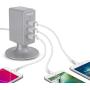 Multiple USB Charger (2 Pack), Overtime 3.1A 3-Port Desktop Charger Charging Station Multi Port Fast Wall Charger Hub Compatible with iPhone, iPad, Samsung, LG, Nexus, HTC and More – Silver