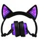 YTGOOD Mobile Phone Supplies Headset Cute Cat Ear Rechargeable Gaming Headset with Led Lights Colorful Over Ear Foldable Headphones with Mic for Cell Phone