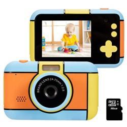 Dessports Kids Digital Cameras for Girl - Selfie Rechargeable Child Mini Toddler Toy Camera for Kids 2.4Inches HD Screen Video Camcorder with Flash Light for 4-8 Years Old Boys