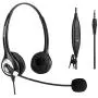 Arama Cell Phone Headset w/ Lightweight Secure-Fit Headband, Pro Noise Canceling Mic and In-line Controls 3.5mm Headset for iPhone, Samsung, LG, HTC, Blackberry Mobile Phone and iPad Tablets (A602MP)