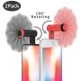 Genuie Fan for iPhone(2 Packs), Mini Fan with 180 Rotating, Strong Wind, Lightweight Compatible for iPhone, iPad, iPod and Any Lighting Devices. Upgraded Version (Black and Rose Red)